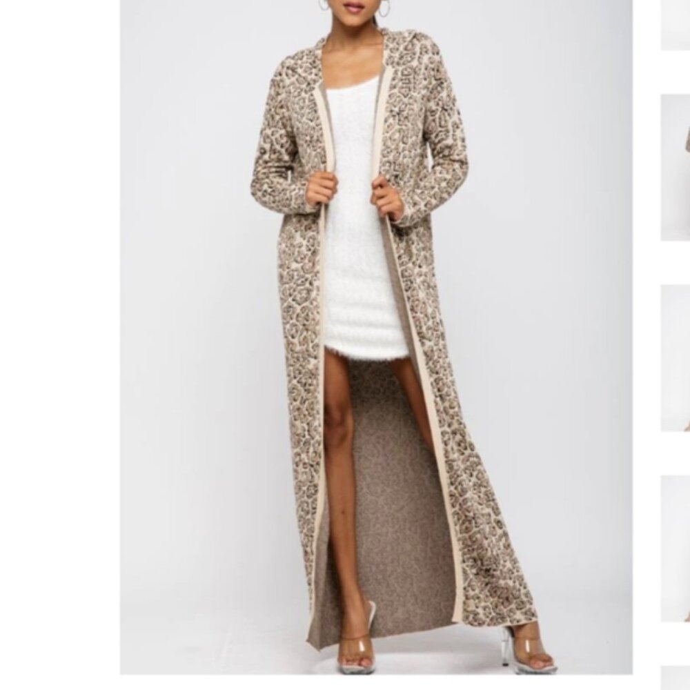 Hera Collection Leopard Long Cardigan Duster